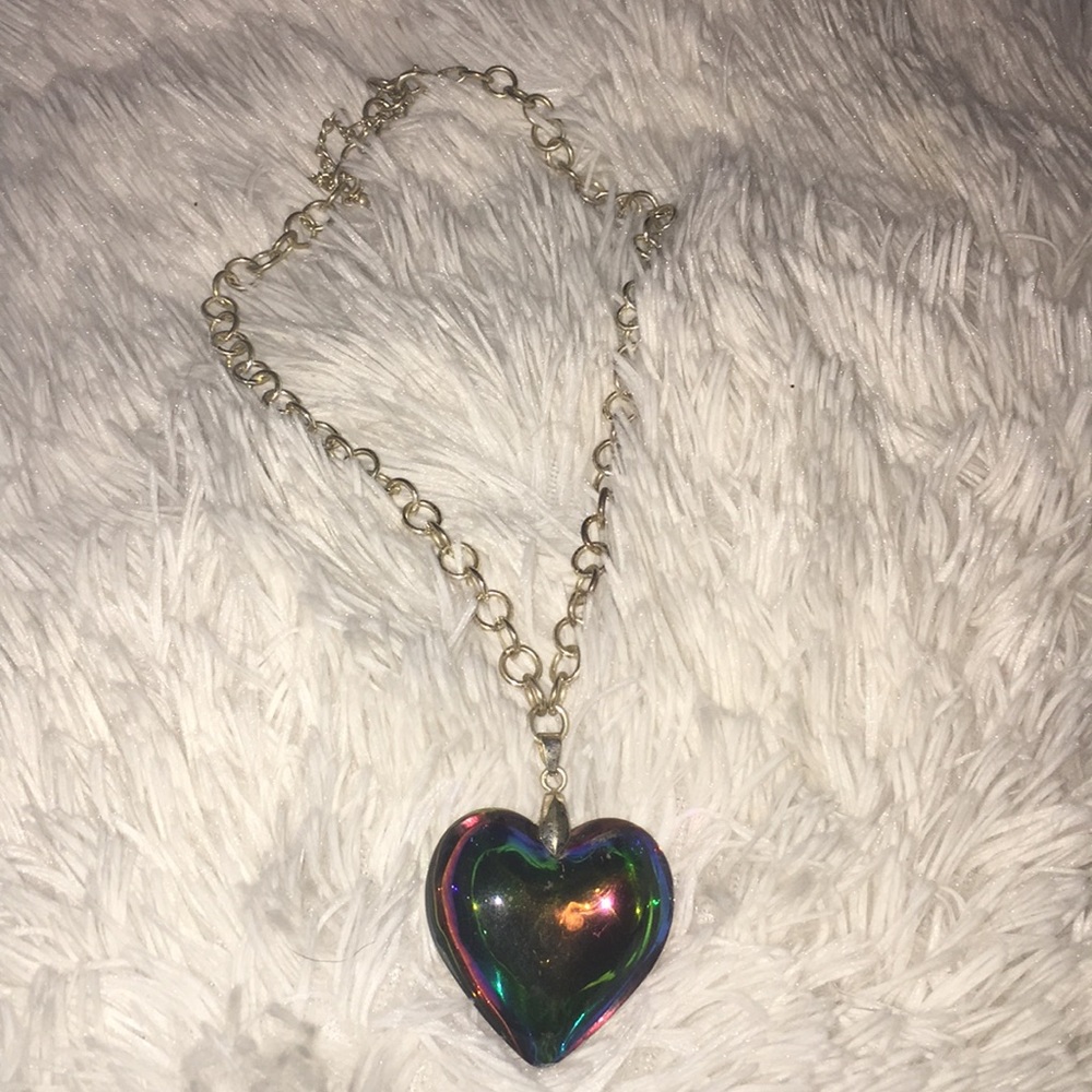 🌸1 HOUR SALE🌸 Big rainbow heart necklace!